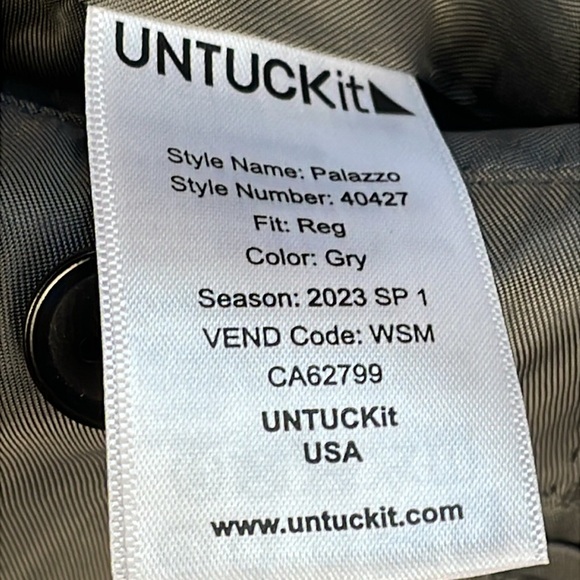 Untuckit Wrinkle Resistant Palazzo Sport Coat Blazer Gray Wool Sz 46R - Picture 9 of 15